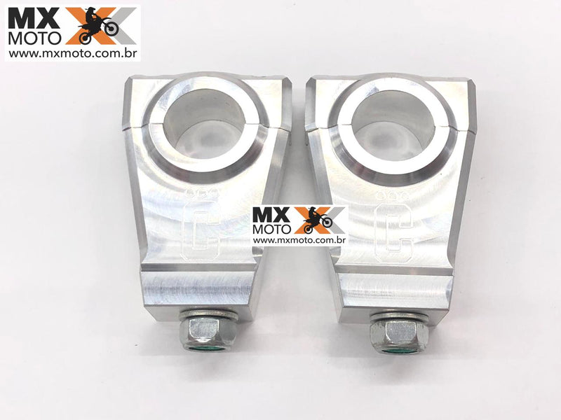 Alongador Guidão 28mm Torre Corona para KTM, Husaberg, Husqvarna, Honda, Kawasaki, Yamaha, Gas Gas - Prata, Laranja e Azul